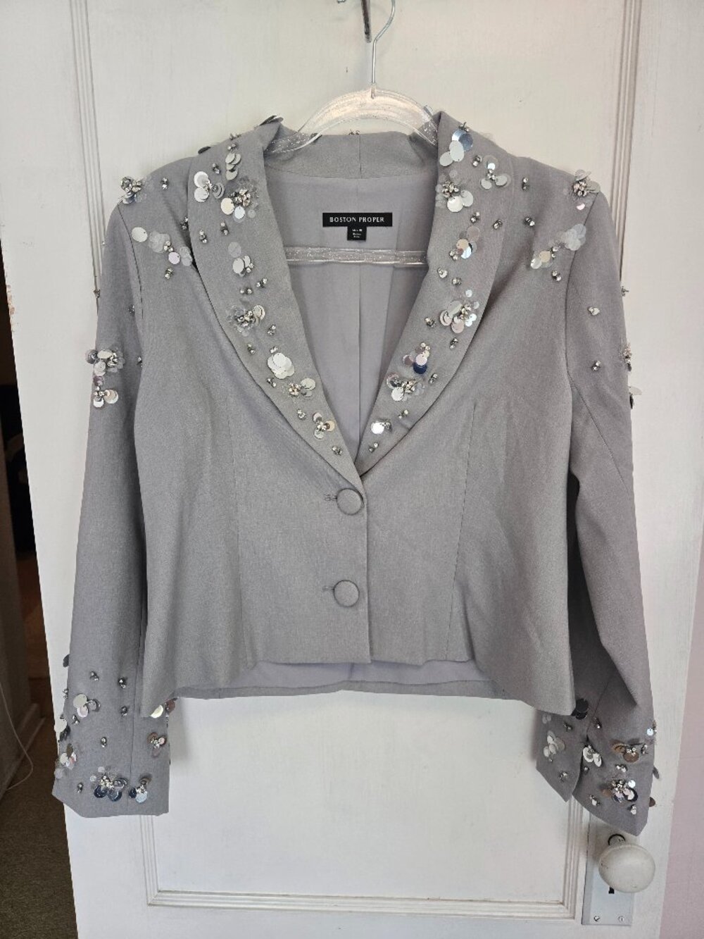 Boston Proper Paillette and Crystal Embellished Blazer